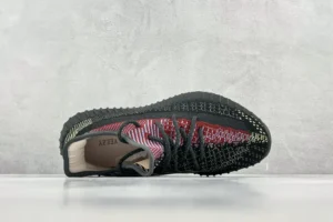 Adidas Yeezy Boost 350 V2 black red white Primeknit sneakers with black rubber sole
