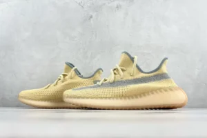 Adidas Yeezy Boost 350 V2 Butter yellow gray Primeknit sneakers with translucent rubber sole
