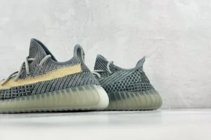 Adidas Yeezy Boost 350 V2 Slate grey yellow Primeknit sneakers with translucent rubber sole