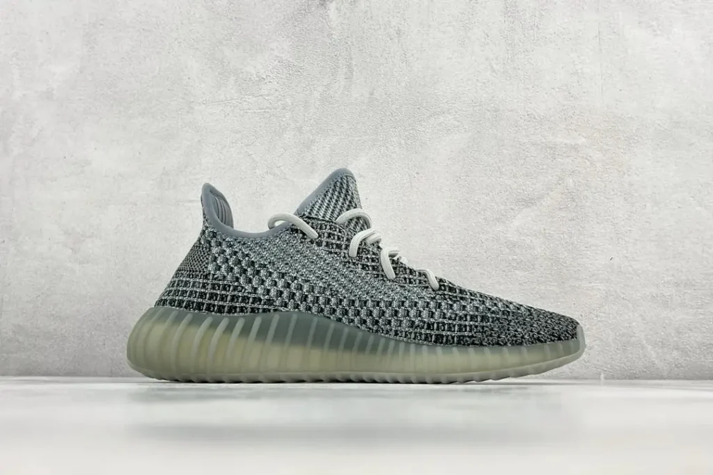 Adidas Yeezy Boost 350 V2 carbon grey Primeknit sneakers with translucent rubber sole