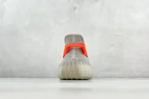 Adidas Yeezy Boost 350 V2 Tail Light gray orange Primeknit sneakers with ribbed sole