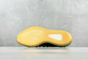 Adidas Yeezy Boost 350 V2 black gray Primeknit sneakers with yellow rubber sole