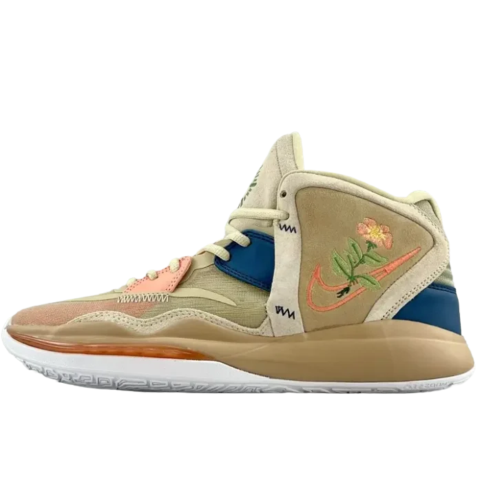 Nike Air Force 270 Rebel Dye Style DD9818-200 beige peach blue floral embroidered canvas sneaker