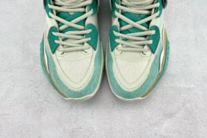 Balenciaga Track Sneaker 553680 W2HA1 4815 light beige teal mesh and leather sneakers