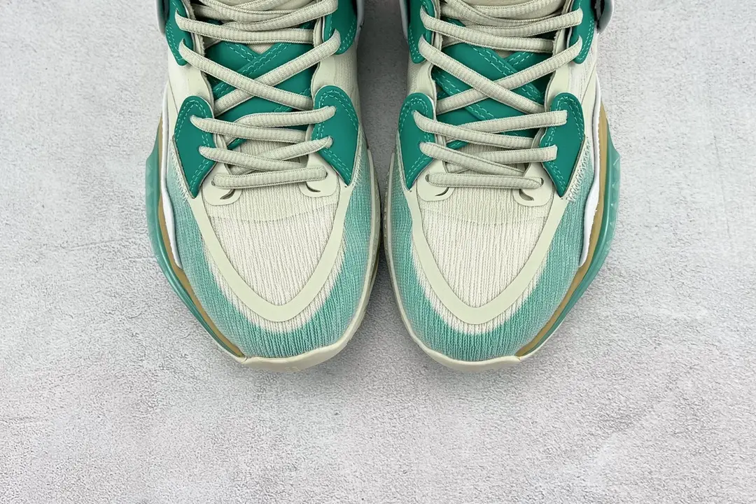 Balenciaga Track Sneaker 553680 W2HA1 4815 light beige teal mesh and leather sneakers