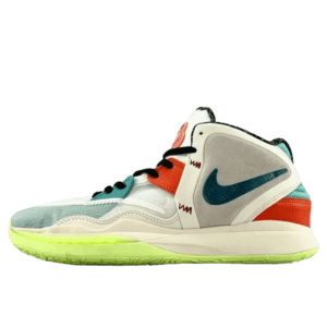 Nike Kyrie 2 EP DJ5991-100 multicolor mix leather and suede basketball sneakers neon sole