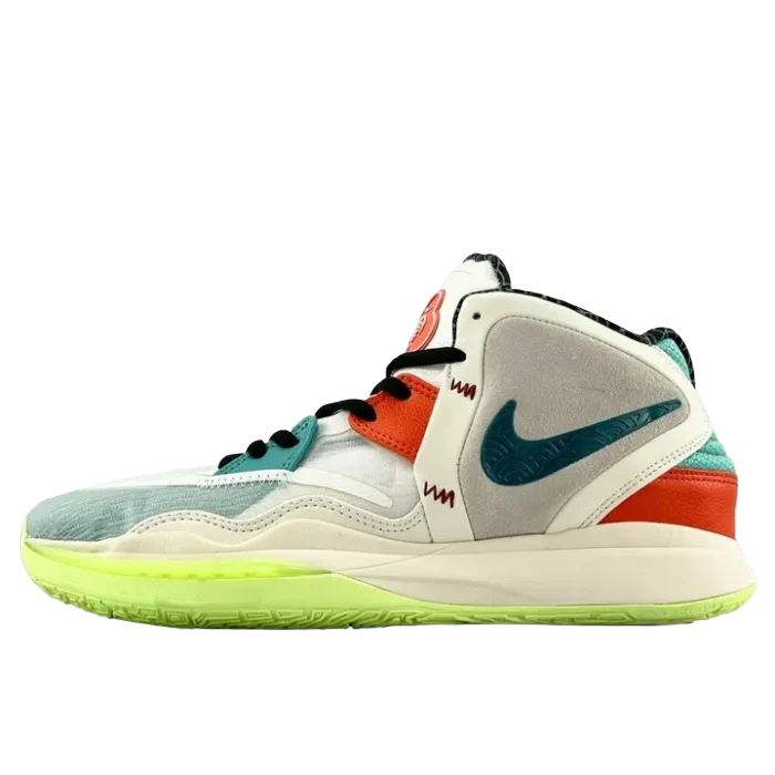 Nike Kyrie 2 EP DJ5991-100 multicolor mix leather and suede basketball sneakers neon sole