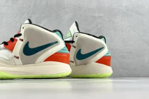 Nike Zoom Freak 3 white teal orange red leather sneakers with neon green sole