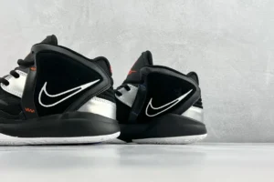 Nike Zoom Freak 1 black silver mesh sneakers with embroidered white swoosh logo and rubber sole