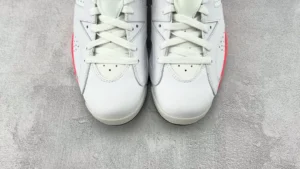 Air Jordan 6 Retro White Infrared 23 leather sneakers white neon red accents