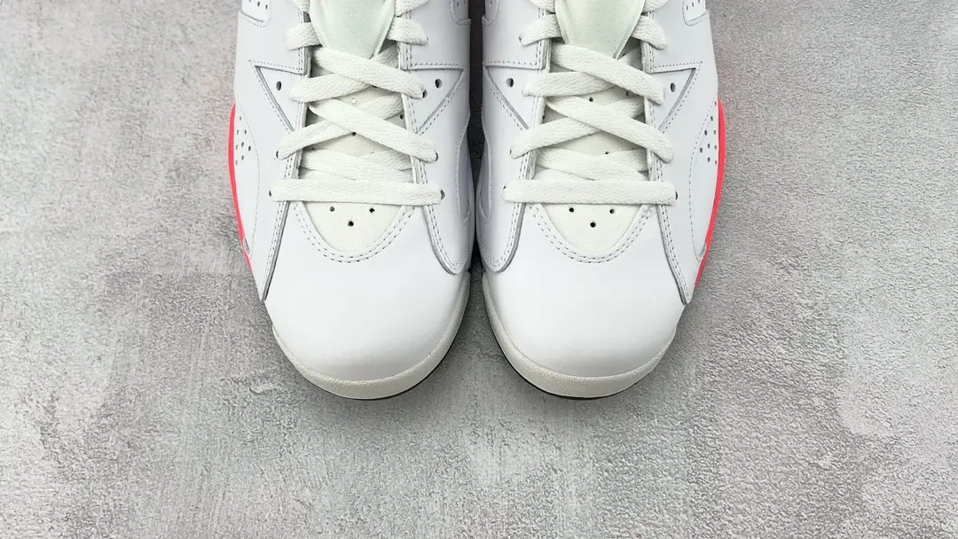 Air Jordan 6 Retro White Infrared 23 leather sneakers white neon red accents