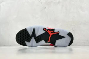 Nike Air Jordan 6 Retro Infrared black red white rubber sole sneakers with Jumpman logo