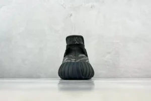 Adidas Yeezy Boost 350 V2 black gray Primeknit sneakers with ribbed black sole