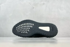 Adidas Yeezy Boost 350 V2 black rubber outsole sneaker with signature Boost cushioning technology