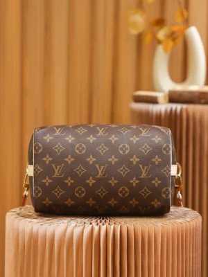 Louis Vuitton Speedy 30 M41526 monogram canvas handbag brown leather trim