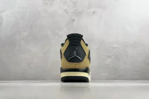 Nike Air Jordan 4 Retro Taupe Haze beige black leather sneakers with visible air sole unit