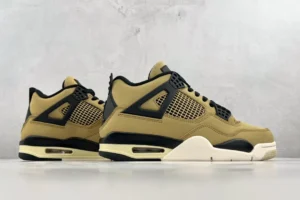 Air Jordan 4 Retro Taupe Haze beige black white leather and mesh sneakers