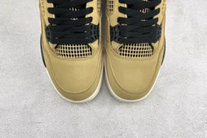 Nike Air Jordan 4 Retro Taupe Haze beige black mesh leather sneakers with rubber sole