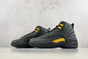 Air Jordan 12 Retro University Gold black yellow leather sneakers