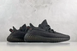 Adidas Yeezy Boost 350 V2 black colorway Primeknit knit upper sneakers
