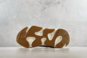 Adidas Yeezy 700 V3 white black brown rubber sole sneakers viewed from bottom