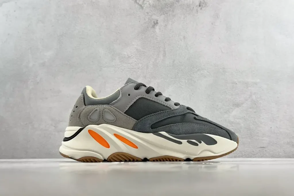 Adidas Yeezy Boost 700 Wave Runner grey black orange suede mesh sneakers