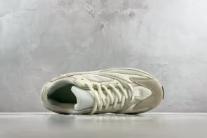 Adidas Yeezy Boost 700 analog beige white mesh suede sneakers with lace-up design