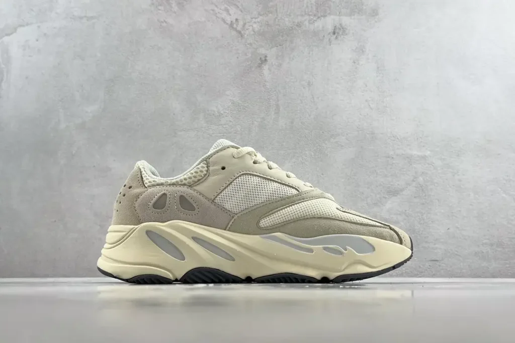 Adidas Yeezy Boost 700 Analog cream beige mesh suede leather sneakers