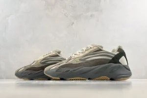 Adidas Yeezy Boost 700 V2 Geode grey beige suede mesh sneakers