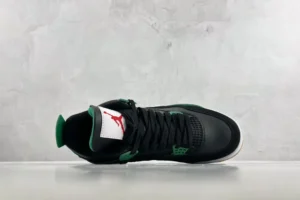 Nike Jordan 4 Retro OG 308497-032 Black Green White leather sneaker with red Jumpman logo