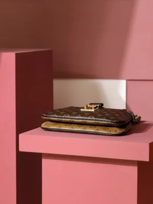 Louis Vuitton Pochette Metis small M44859 two-tone monogram canvas crossbody bag brown leather