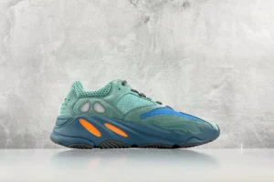 Adidas Yeezy Boost 700 Wave Runner teal blue orange mesh suede sneakers