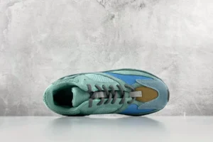 Adidas Yeezy Boost 700 Teal Blue Olive mesh suede sneakers with reflective detailing