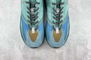 Adidas Yeezy Boost 700 V2 blue teal mustard suede mesh sneakers