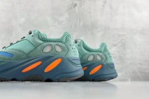 Adidas Yeezy Boost 700 Wave Runner teal blue orange suede mesh sneakers