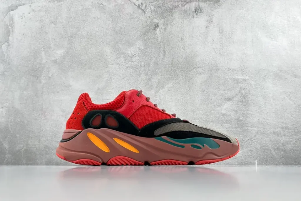 Adidas Yeezy Boost 700 Mauve red black grey mesh suede sneakers