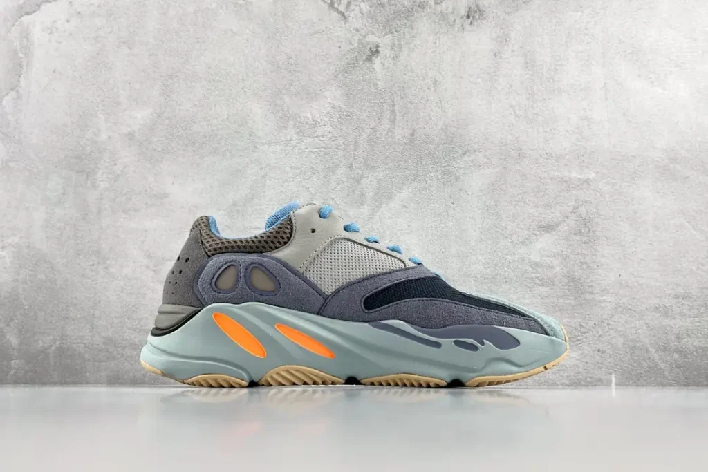Adidas Yeezy Boost 700 Wave Runner blue grey orange suede mesh sneakers