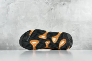 Adidas Yeezy 700 Wave Runner black orange rubber outsole sneakers