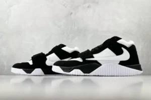 Nike Air Trainer 1 Mid black white leather mesh sneakers with strap detailing