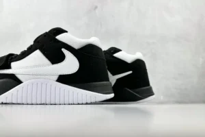 Nike Dunk Low Retro black white mesh suede sneakers