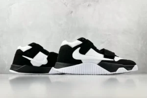 Nike Air Trainer 1 Mid black white suede and mesh sneakers