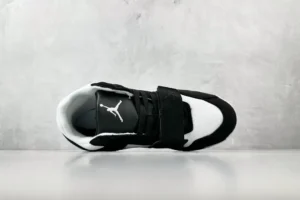 Nike Air Jordan 1 Low black white mesh and suede sneakers with Jumpman logo on tongue