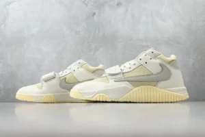 Nike Air Trainer 1 Light Bone pale ivory beige leather and mesh sneakers with strap closure