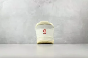 Nike Air Force 1 Low white red canvas leather sneakers with embroidered heel logo