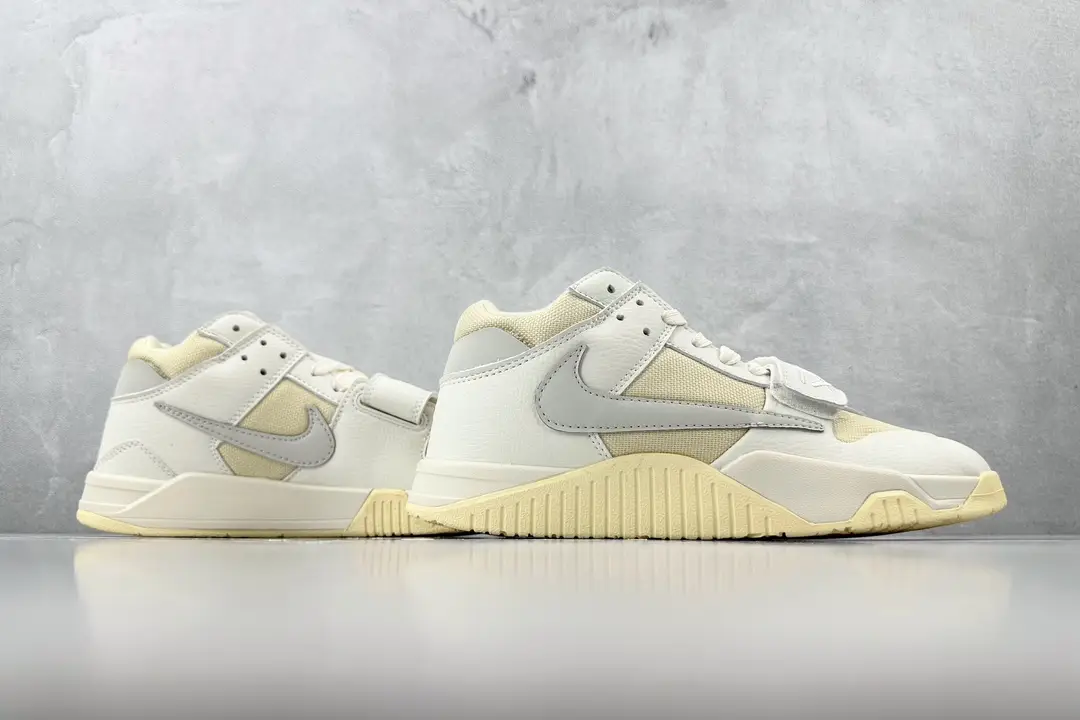 Nike Air Trainer 1 Vintage white light bone grey leather mesh sneakers