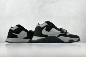 Nike Air Trainer 1 Mid black grey leather mesh sneakers with adjustable strap and rubber sole