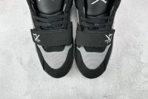 Nike Air Jordan 1 High OG Black Grey white leather sneakers with strap closure