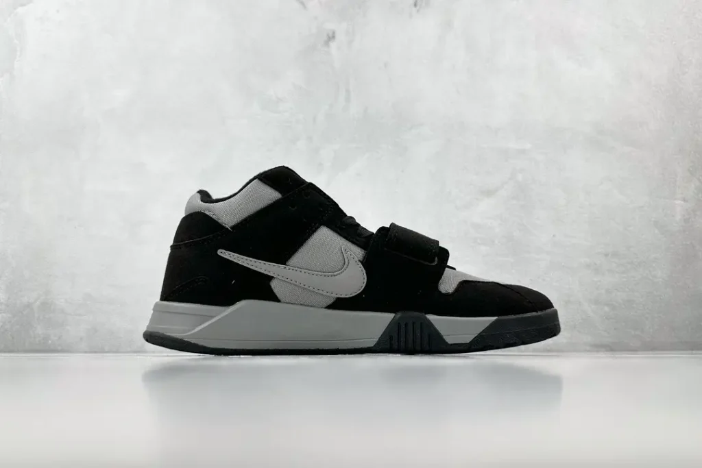 Nike Air Trainer 1 black grey leather mesh sneakers with adjustable strap detail