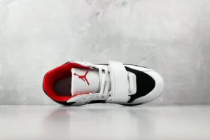 Nike Air Jordan 8 Retro white black red leather and mesh sneakers with strap closure