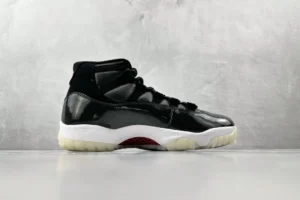 Nike Jordan 11 Retro 378037-010 black/white-red patent leather and mesh sneakers
